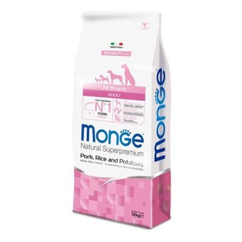 Monge Adult All Breeds Svinjetina, Pirinač i Krompir, hrana za odrasle pse 12 kg slika 1