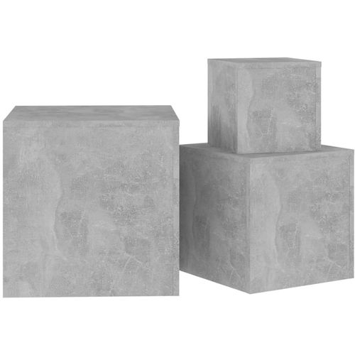 Bočni stolići 3 kom siva boja betona od iverice slika 8