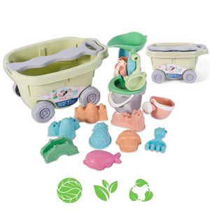 Woopie green set pijeska s kolicima 13 kom. biorazgradiv organski materijal