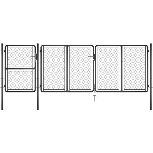 Vrtna vrata čelična 125 x 395 cm antracit slika 12