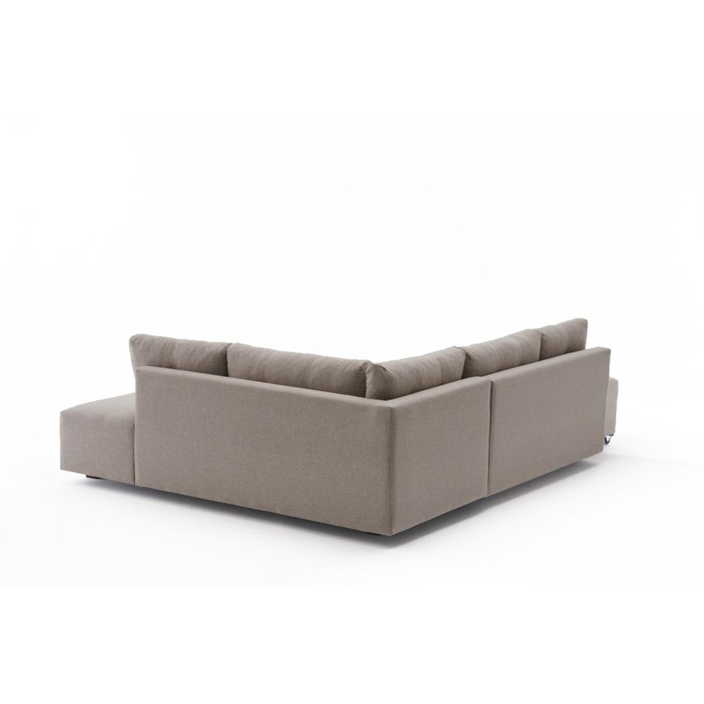Ugaona Sofa na Razvlačenje Manama - Desni Kut, Krem Boja slika 9
