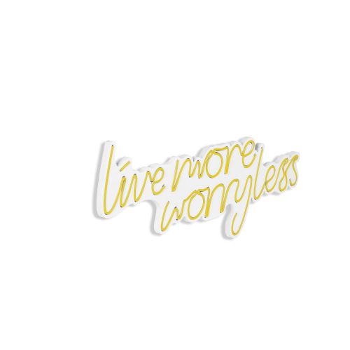 Wallity Ukrasna plastična LED rasvjeta, Live More Worry Less - Yellow slika 16