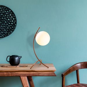 Stolna Lampa Yay - 5013 Bijela s Bakrenim Detaljima