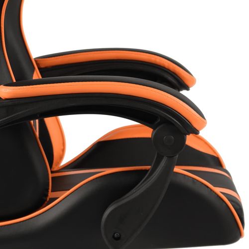 Igraća stolica od umjetne kože crno-narančasta slika 23