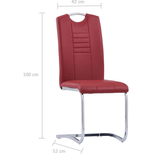 Konzolne blagovaonske stolice od umjetne kože 4 kom crvene slika 30