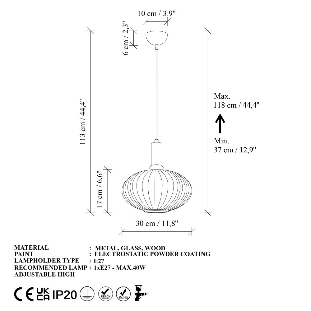 Luster Asker 15181 - drvo zlatne boje slika 6