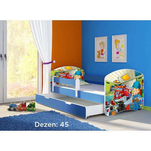 Deciji krevet ACMA II 160x80 F + dusek 6 cm BLUE45 slika 1