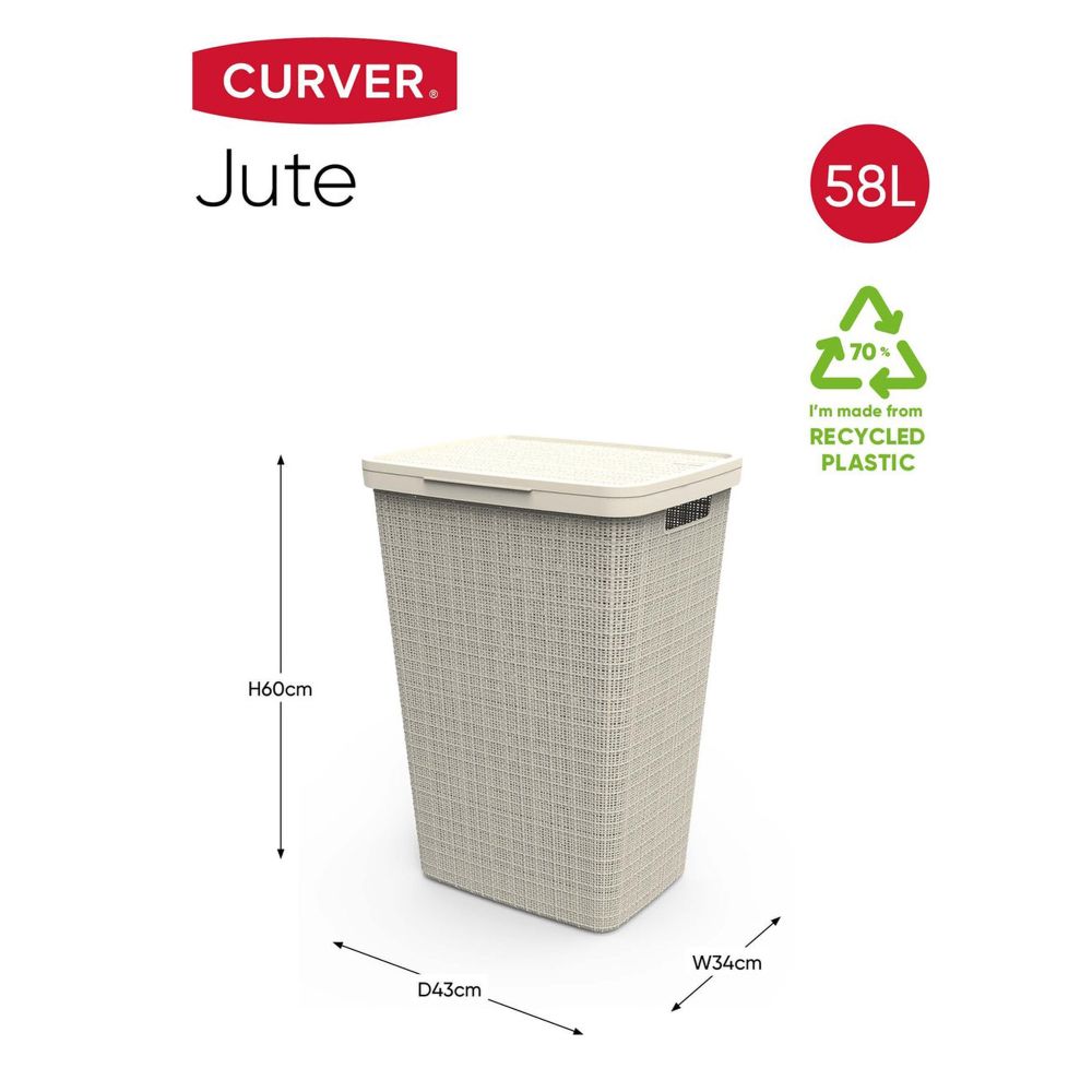 Curver korpa za vešs 58L bijela JUTE  slika 3
