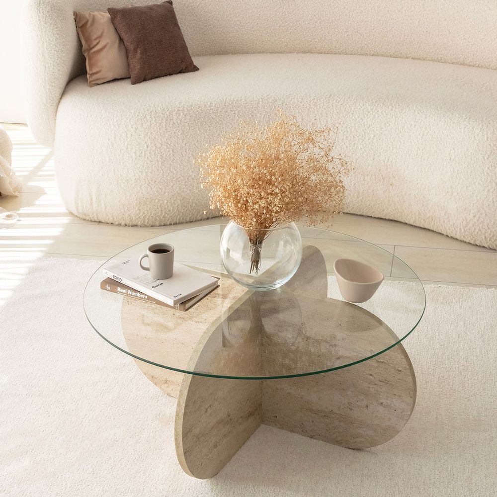 Bubble - Transparent Travertine Coffee Table slika 6