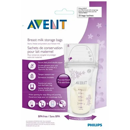 Philips Avent vrećice za pohranu majčina mlijeka, 25 komada slika 1