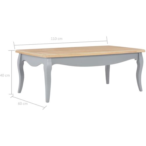 280002 Coffee Table Grey and Brown 110x60x40 cm Solid Pine Wood slika 28