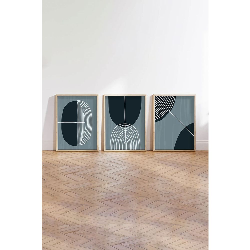 Huhu214 - Dekorativno Slikarstvo u Okviru, 50 x 70 cm, Višebojno (Set od 3 Komada) slika 5