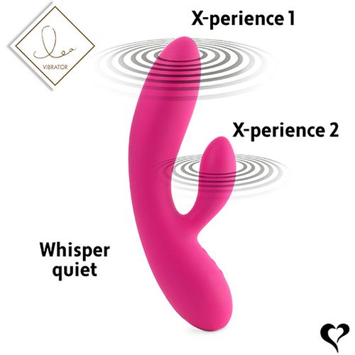Rabbit vibrator FeelzToys - Lea, ružičasti (svjetlucavi) slika 7