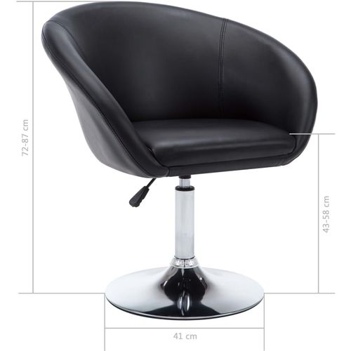 Blagovaonske stolice od umjetne kože 2 kom okretne crne slika 45