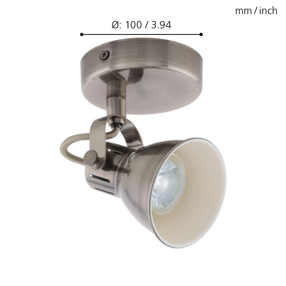 Eglo Seras reflektor/1, led, gu10, 1x3,3w, 240lm, nikl/antik  slika 3