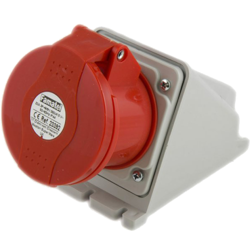 23301Y Famatel 16A Industrial Connector, 415V, 3P+N+E, IP44, Red | Electrical