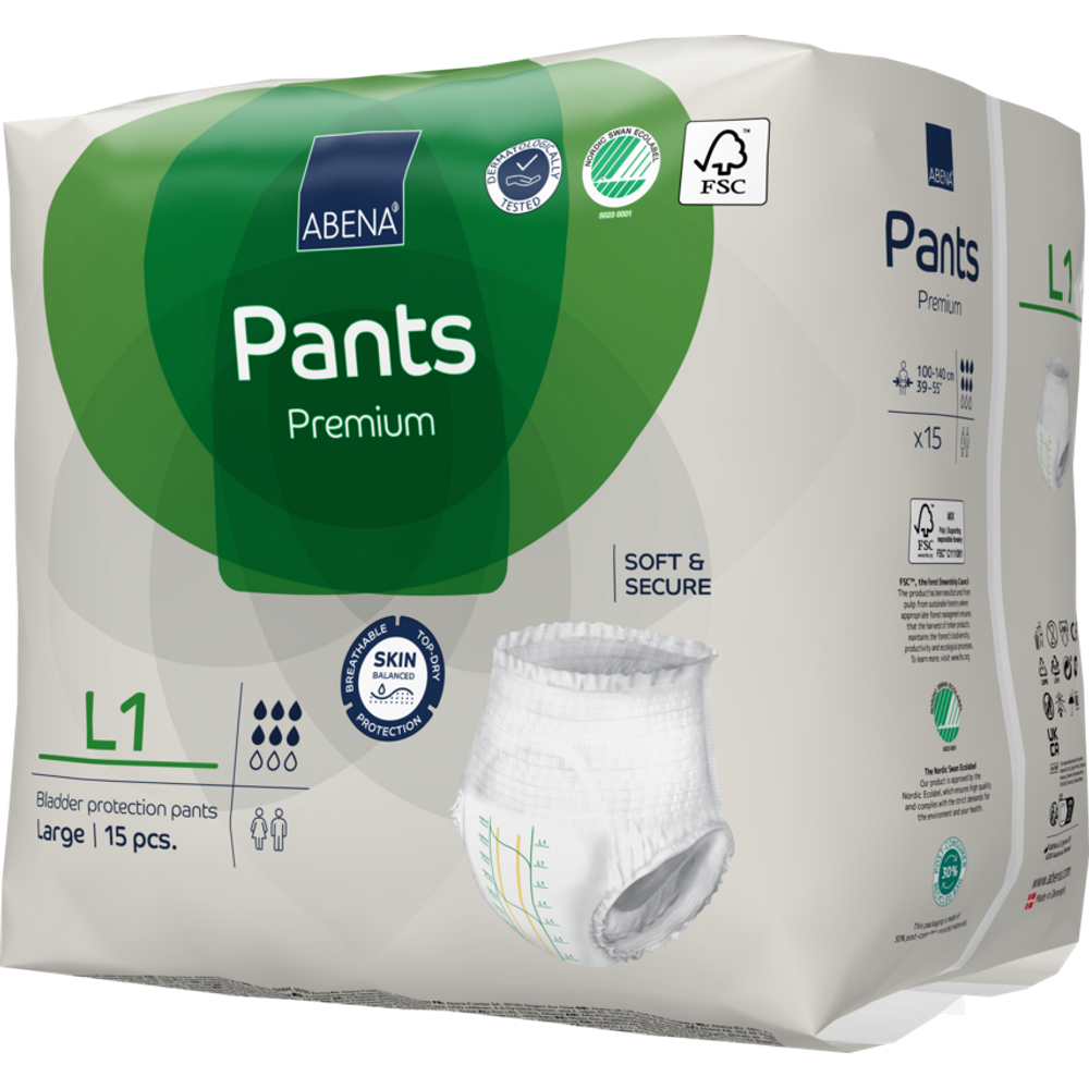 Abena Pants Premium pelene-gaćice za inkontinenciju L1  15kom  100-140 cm slika 4