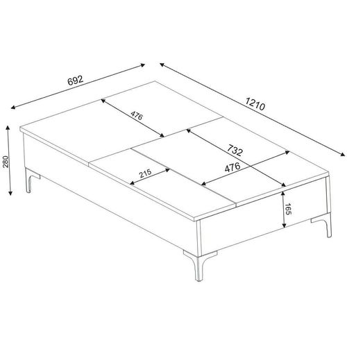 Esinti - Walnut Walnut Coffee Table slika 5