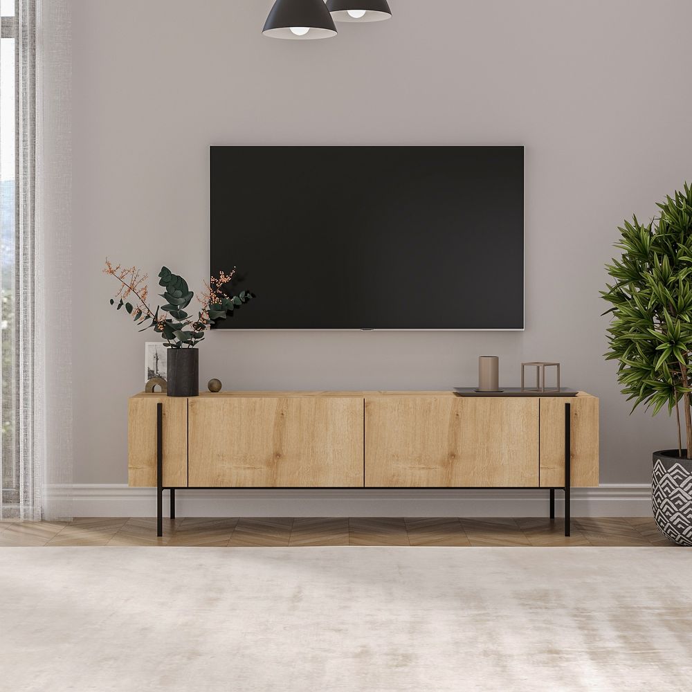 TV stalak Herman u boji safirnog hrasta slika 1