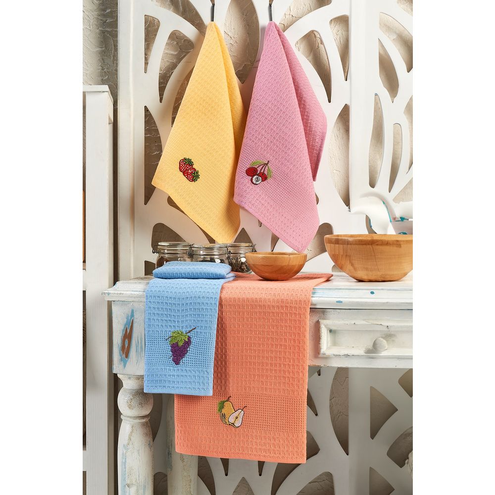 Kitchen towel set (6 pieces) Fruits colours: Multicolor slika 2