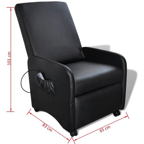 Masažna stolica od umjetne kože crna slika 24
