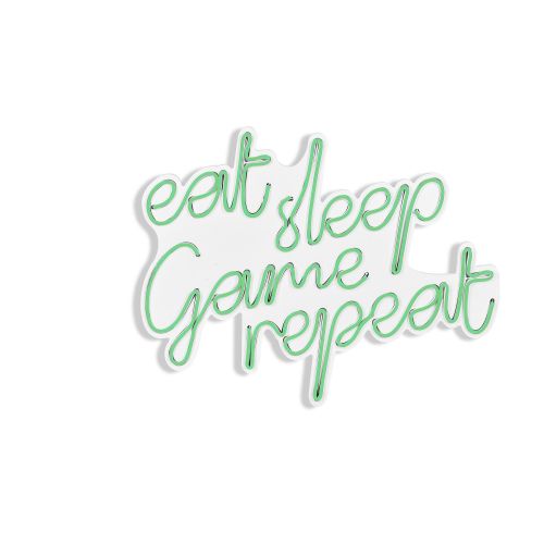 Wallity Ukrasna plastična LED rasvjeta, eat sleep game repeat - Green slika 6