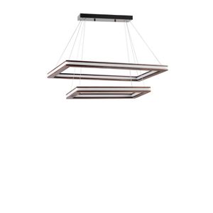 Lüx Bergama Büyük 2 Li Ceviz Ledli Avize 3 Renk Walnut Chandelier