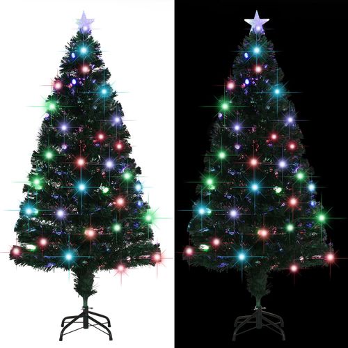 Umjetno božićno drvce sa stalkom LED 150 cm optička vlakna slika 22