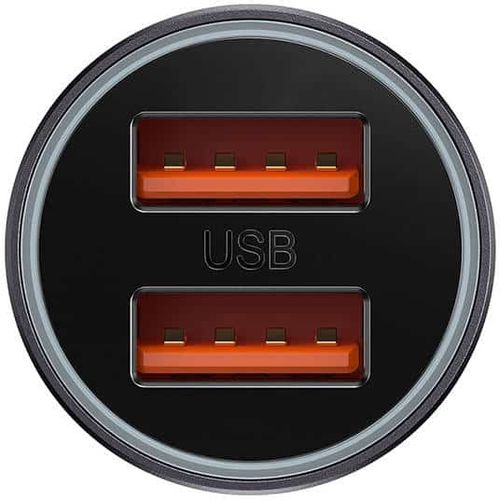 Baseus Golden Contactor Max auto punjač, 2x USB, 60W (siv) slika 3