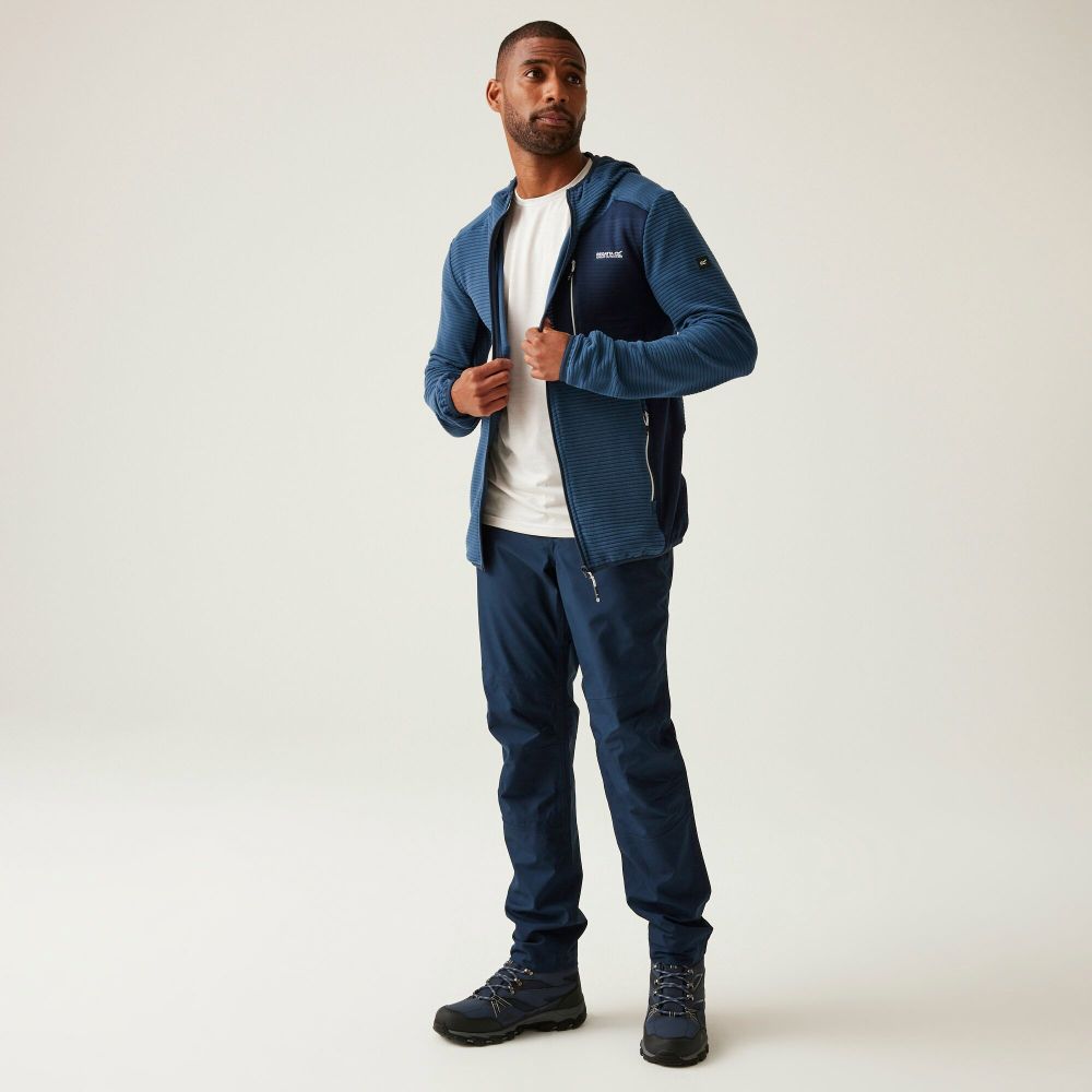 Regatta Muški duks na kopčanje sa kapuljačom Lakewright Fleece Moonlight Denim/Navy slika 5