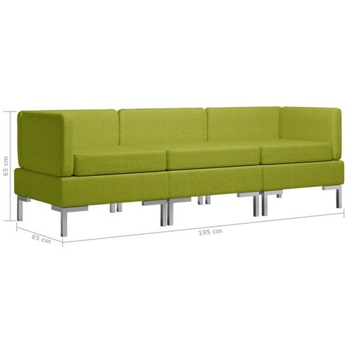 3-dijelni set sofa od tkanine zeleni slika 29