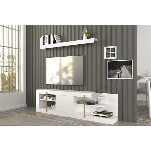 Woody Fashion TV jedinica, Bijela boja, Cascade - White slika 1