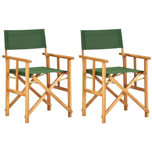 Redateljske stolice 2 kom od masivnog bagremovog drva zelene slika 10