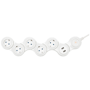 home Produžni kabl, podesivi, 5 utičnica, 1.5 mm²,1.4 met, USB - NVH 05K / USB
