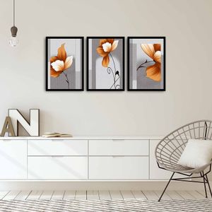 3PSCT-02 Multicolor Decorative Framed MDF Painting (3 Pieces)