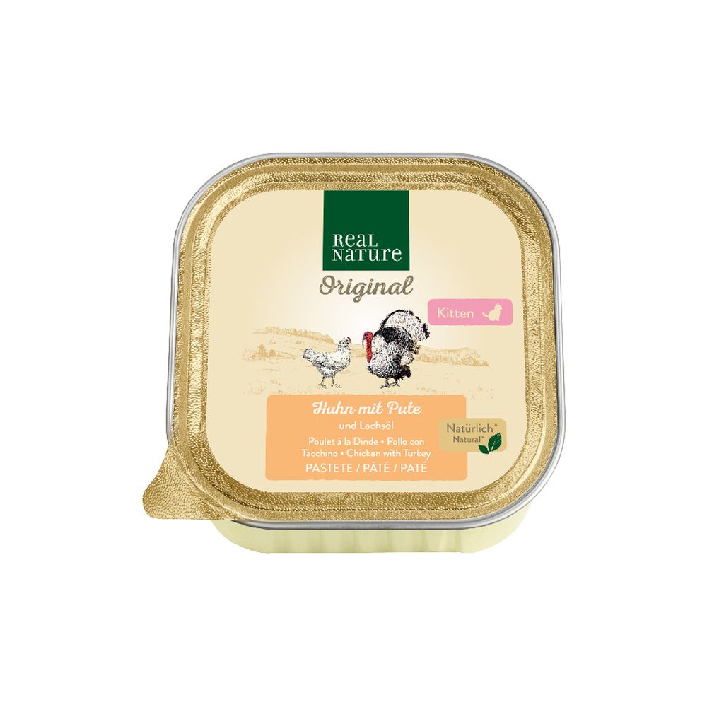 Real Nature Cat Kitten pašteta piletina i puretina 100 g slika 1