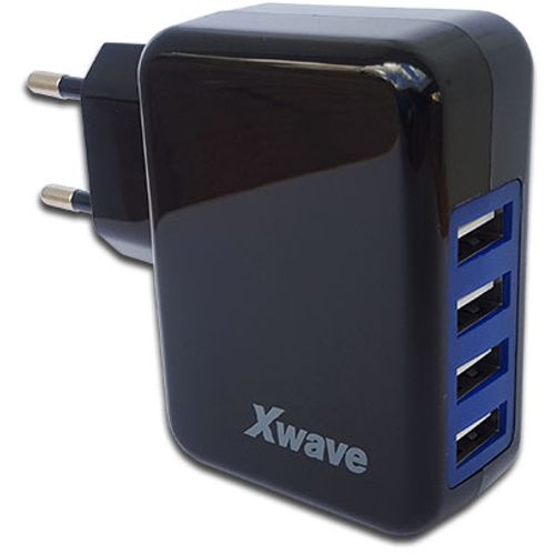 Xwave H44 USB brzi ZIDNI punjac za mobilne,tablete,4xUSB-4A/3,1A/2,1A/1A crni slika 1