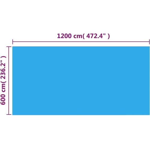 Pravokutni pokrivač za bazen 1200 x 600 cm PE plavi slika 24