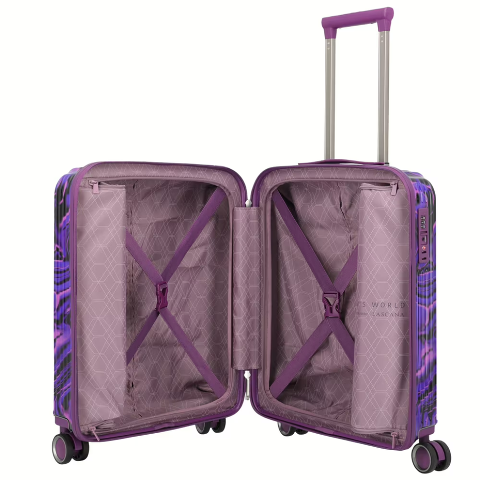 Travelite kofer 55 cm ABS Lascana 077447-19, abstract ljubičasti slika 4