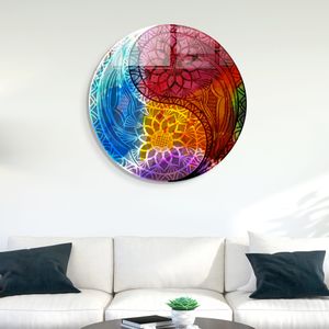 2128 - 60 x 60 Multicolor Decorative Tempered Glass Painting