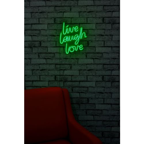 Wallity Ukrasna plastična LED rasvjeta, Live Laugh Love - Green slika 12