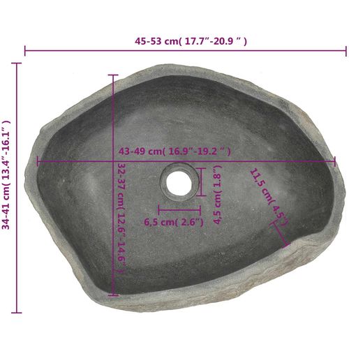 Umivaonik od riječnog kamena ovalni 45 - 53 cm slika 25