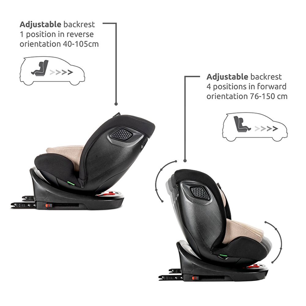 Lorelli Autosjedalica Concord Pro 360° i-Size 40-150 cm Isofix + Jastuk za putovanje, Pink slika 16