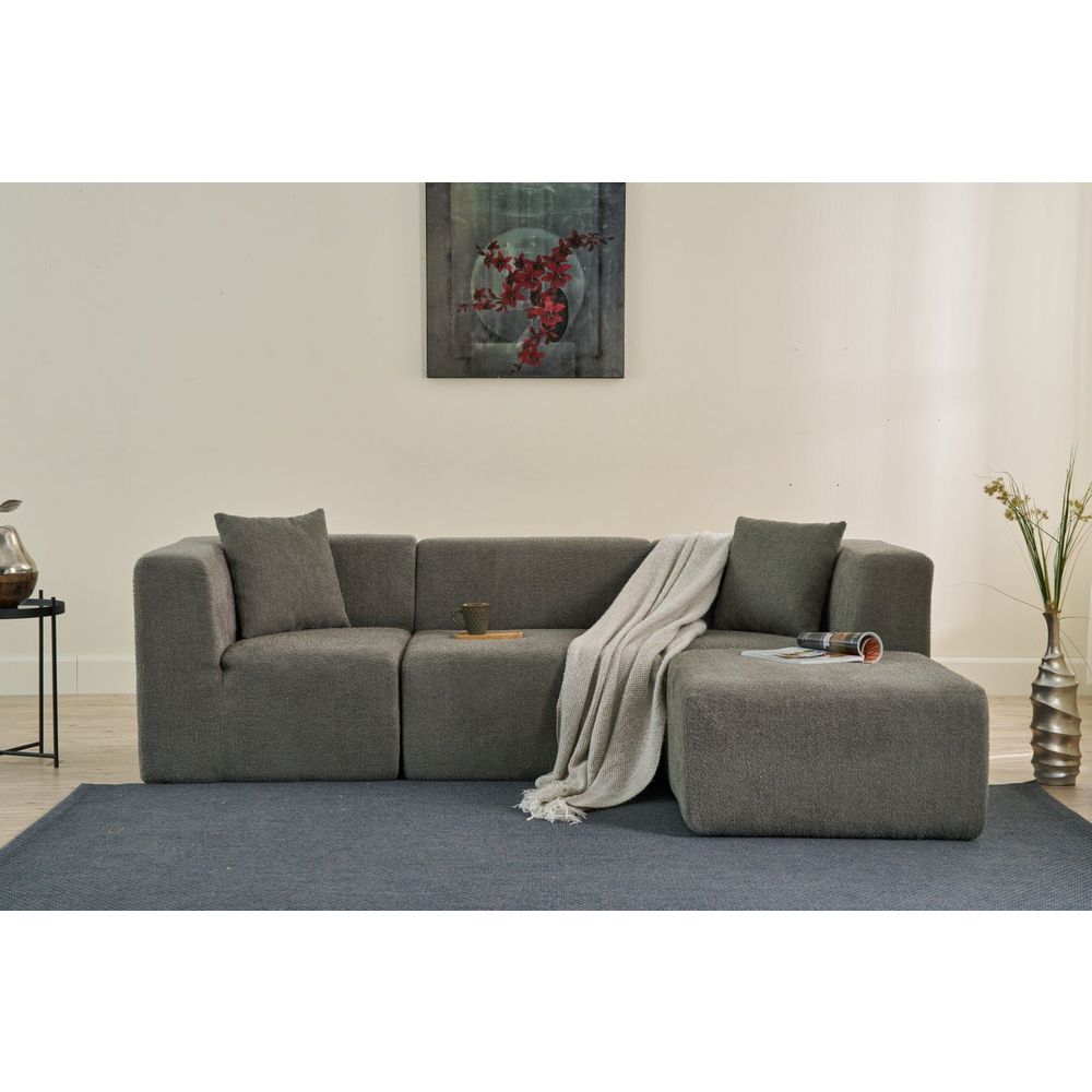 Ugaona Sofa Raks - Siva slika 1
