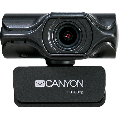 CANYON C6 2k Ultra full HD 3.2Mega webcam with USB2.0 connector, built-in MIC, IC SN5262, Sensor Aptina 0330, viewing angle 80°, with tripod, cable length 2.0m, Grey, 61.1*47.7*63.2mm, 0.182kg slika 1