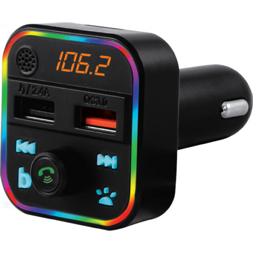 PROSTO BT FM transmiter i USB auto punjač, MP3 plejer, BASS boost, RGB slika 1