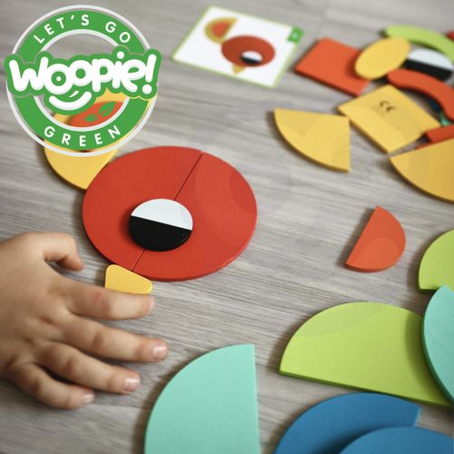 Woopie Green drvena Montessori slagalica, 40 uzoraka za preslagivanje, 55 kom. slika 3