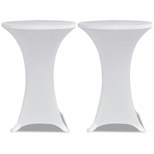 Bijeli rastežljiv stolnjak za stolove Ø70 2 kom slika 6