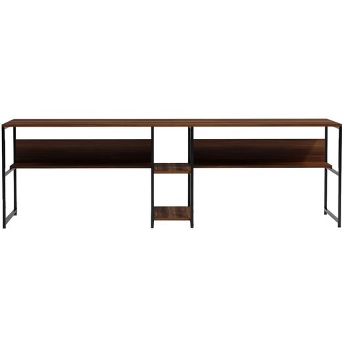 Büyük Boy İkili Çalışma Masası L189 Walnut Study Desk slika 4