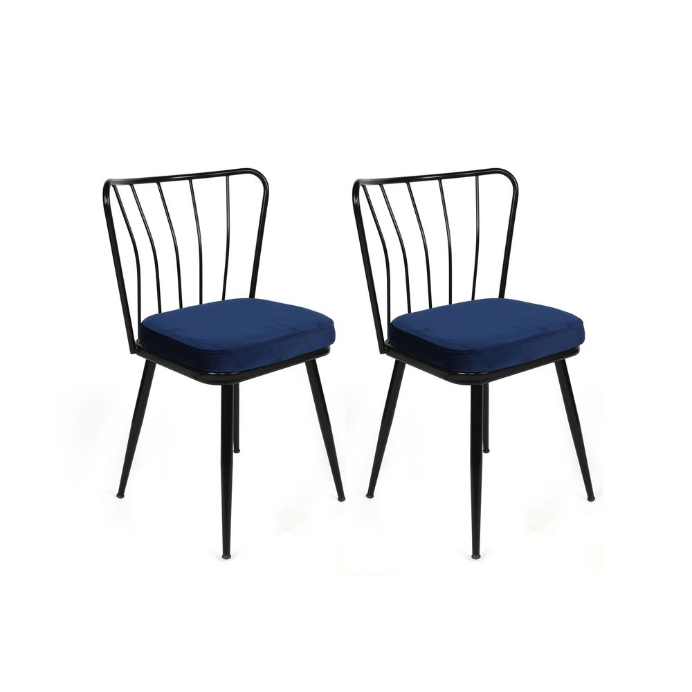 Yıldız-944 V4 Tamnoplavi Crni Set Stolica (4 Komada) slika 4